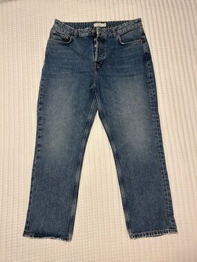 Topshop Men's Dad Fit Blue Straight 34x30 Jeans